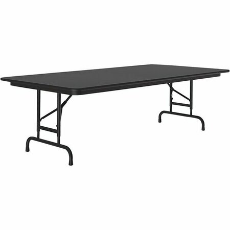 CORRELL 36x96 Granite 22-32'' Height Adjustable Laminate Folding Table, Black Frame. 384FA3696TFB